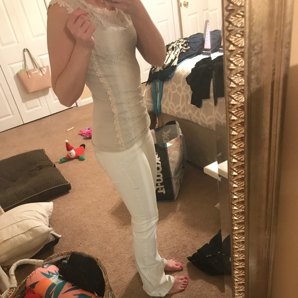 NWT Express Lace Cream Top XS - Picture 3 of 6